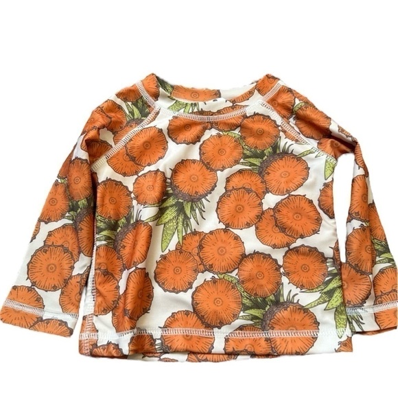 Kate Quinn Pineapples Long Sleeve Rashguard Top - Picture 1 of 3